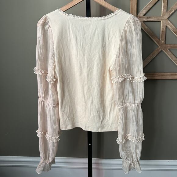 Anthropologie Long Sleeve Victorian Ruffled Top Medium NWT - Picture 5 of 5